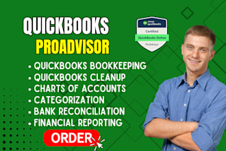 do bookkeeping, clean up, bank reconciliation as certified quickbooks proadvisor