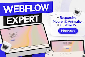 make webflow website, webflow designer, webflow expert, figma,xd,psd to webflow