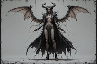 design a terrifying fantasy horror character for you
