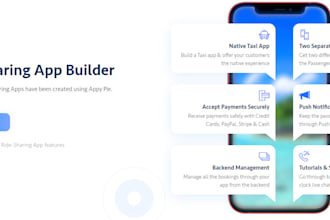 develop taxi booking app, food delivery app, ridesharing app, car dealership app