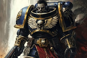 illustrate a stunning warhammer 40k character art