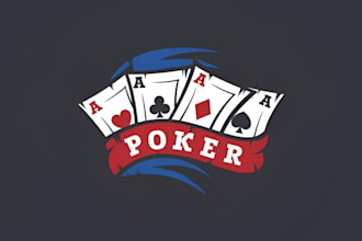 design modern poker chips, slot, card and poker business logo
