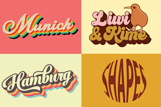 design custom hand lettering, typography font logo, retro