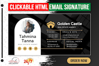 make clickable HTML email signature for gmail, outlook etc