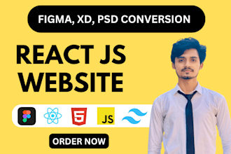 convert figma to react js website with responsive tailwind css