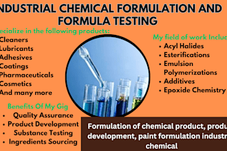 develop your industrial chemical formulation and formula testing