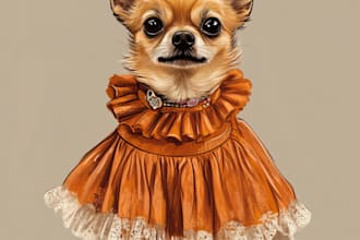 do custom pet portraits, cats, dogs, and other animals