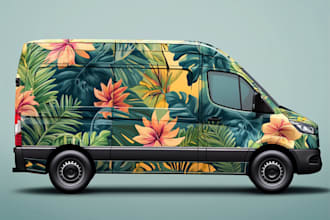 create vehicle wrap design, van wrap design, truck wrap,