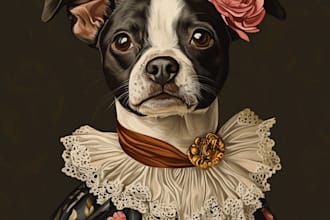 do custom cartoon vector portrait of your pet or any animal