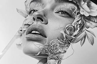 design line art from your photos for tattoo design