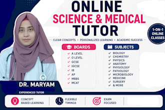 tutor biology,chemistry,physics and medical subjects