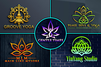make  fitness gym yoga spa natural health logo
