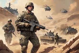 draw military themed illustrations