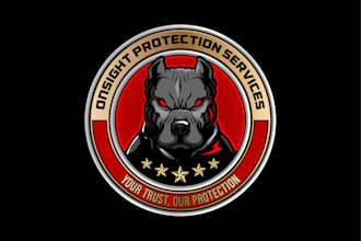 design pit bull cartoon character logo