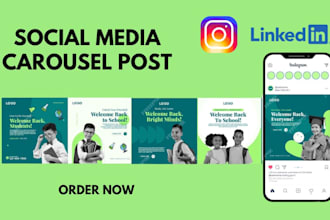 design canva carousel for instagram linkedin social media post, canva template