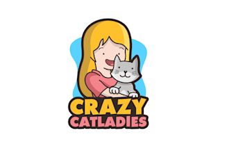 design playful concept crazy cat ladies logo