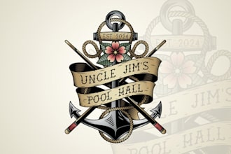 design pool hall pirate logo