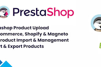 upload products to prestashop, shopify and woocommerce store