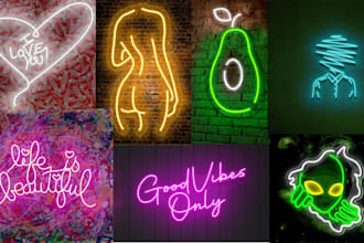 design led neon signs for cnc laser cutting and acrylic production