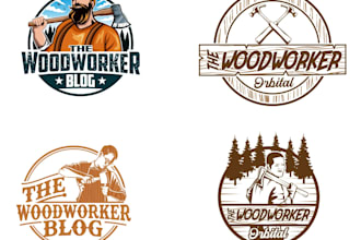 design a modern woodwork logo