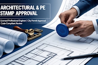 provide stamp architectural stamp, review, pe stamp, city permit USA approval