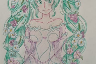 make traditional art of anything you want in anime style