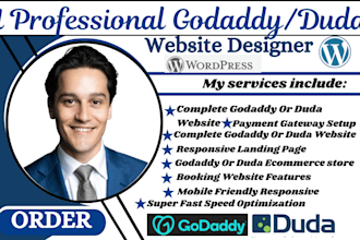 build a stunning professional and responsive godaddy or duda website design