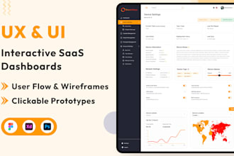modern and responsive UI UX for saas dashboard and web app design in figma