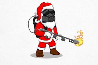 design flame thrower while wearing gas punk logo