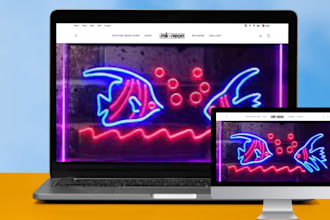 design neon shopify store neon sign website neon dropshipping store