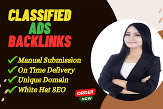 create 100 classified ads posting from top classified websites