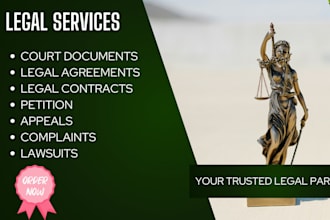 draft legal agreements, contracts, motions, lawsuits, appeals, demand letters