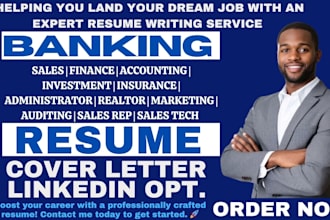write banking, finance, accounting, investment, marketing, sales, sdr resume