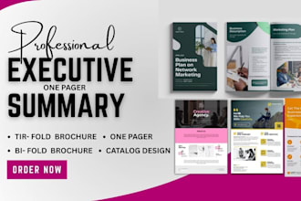 executive summary one pager brochure one pager design executive summary catalog