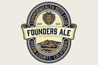 create a custom vintage beer label and logo design