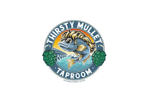 design thirsty mullet taproom logo