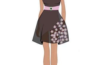 draw digital fashion illustrations, sketches and flats