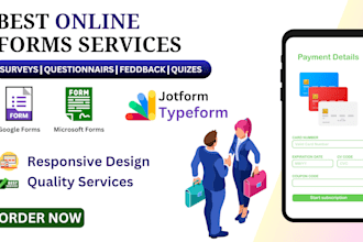 create jot forms, type forms, serveys, cognito forms, business forms