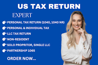 prepare and e file US tax returns for individual and business 1040, 1120, 1065