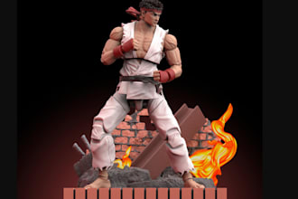create 3d articulated animal model, character model, action figure for 3d print
