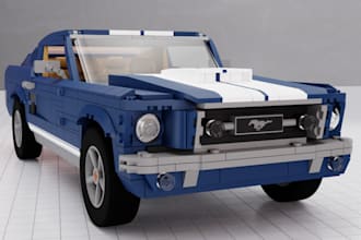 custom 3d moc lego, front fender, model afol with manual instruction, fivem car