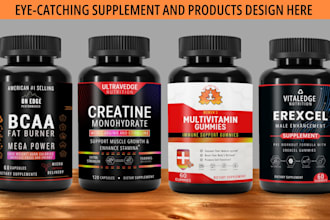 do logo or  label for supplement, gummies, vitamin,protein,packaging and product