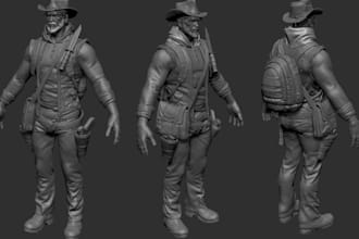 sculpt 3d printable models character sculpting action figure table top in zbrush