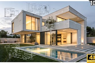 design sketchup 3d model and architectural render for exterior, interior render