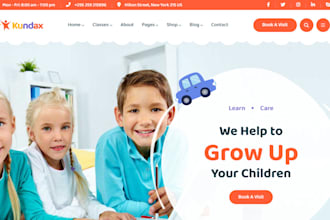 build daycare preschool website childcare education kindergarten school website
