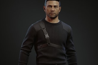 import 3d game character to dayz,3d tattooed ue5 ready game asset,3d rig3d armor