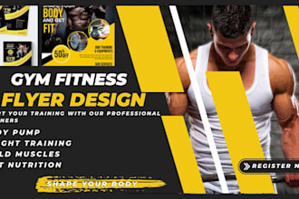 design health and fitness, gym flyer, yoga,  motion flyer, poster design