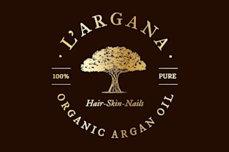 design a minimalist luxury hair oil and skincare brand logo