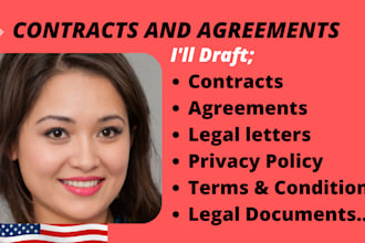 expertly write agreements, contracts and any legal documents