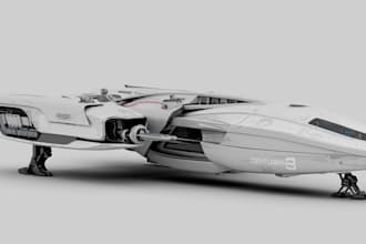 do spaceship aircraft model, hard surface design sci fi interior for 3d printing